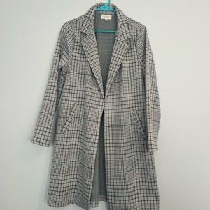 Long Plaid Blazer